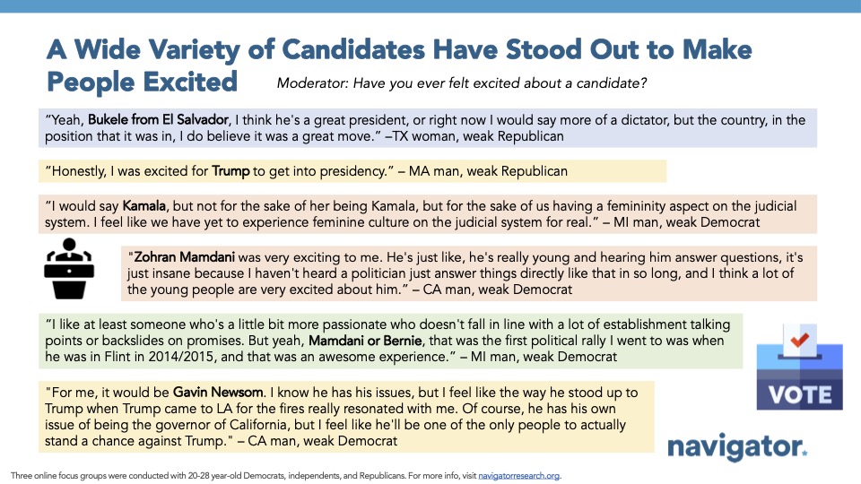 Graphic with six quotes from Navigator Research. Title: A Wide Variety of Candidates Have Stood Out to MakePeople Excited
