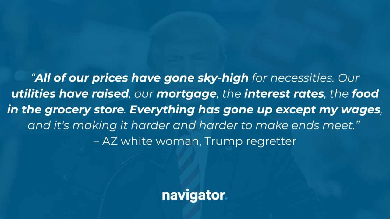 Quote Graphic From AZ White Woman Trump Regretter Focus Group
