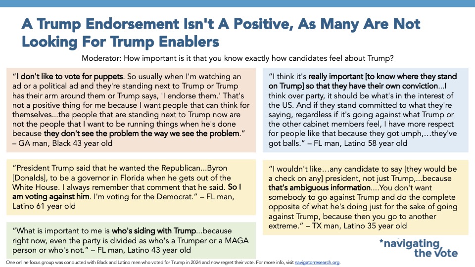 20261014 A Trump Endorsement Isn't A Positive, As Many Are Not Looking For Trump Enablers Graphic